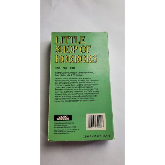 Little Shop Of Horrors VHS Tape 1961 - Jackie Joseph Jonathan Haze - Picture 5 of 5
